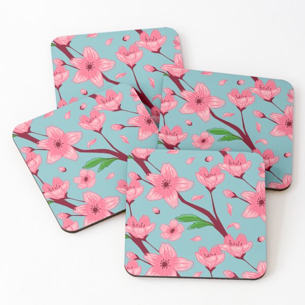 Item preview, Japanese Cherry Blossom Sakura Pattern Soft Blue designed and sold by jttrends.