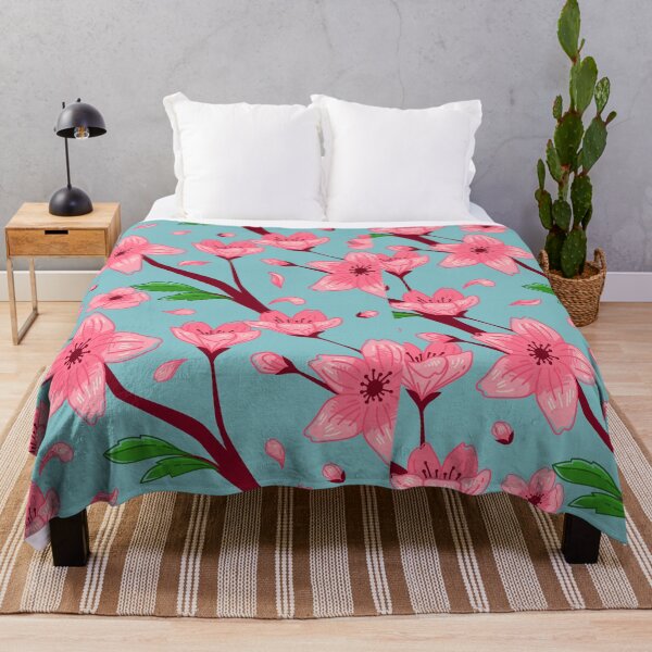 Item preview, Japanese Cherry Blossom Sakura Pattern Soft Blue designed and sold by jttrends.