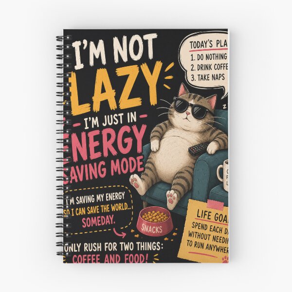 Item preview, Lazy Cat Energy Saving Mode Funny Humor Art Poster designed and sold by riki2365.