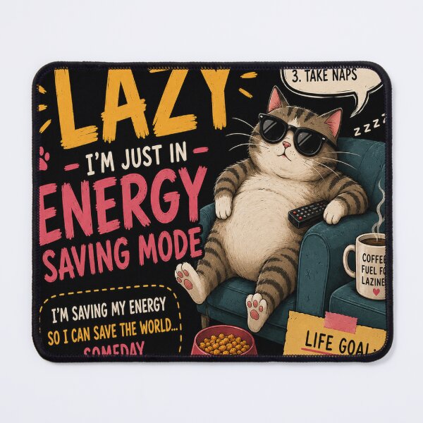 Item preview, Lazy Cat Energy Saving Mode Funny Humor Art Poster designed and sold by riki2365.