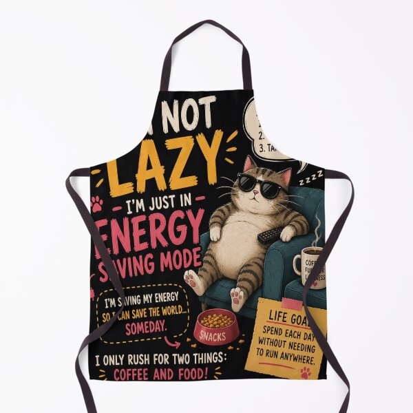 Item preview, Lazy Cat Energy Saving Mode Funny Humor Art Poster designed and sold by riki2365.