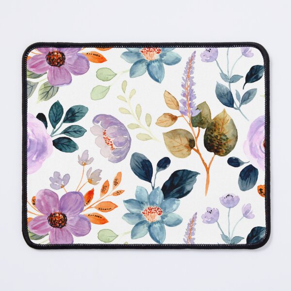 Item preview, Watercolor Vintage Floral Pattern Purple Blue designed and sold by jttrends.