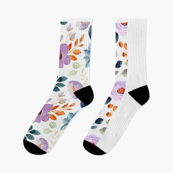 Item preview, Watercolor Vintage Floral Pattern Purple Blue designed and sold by jttrends.
