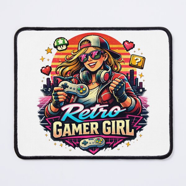 Item preview, Retro Arcade Style Gamer Girl Vintage Video Games designed and sold by JonelleTshirts.