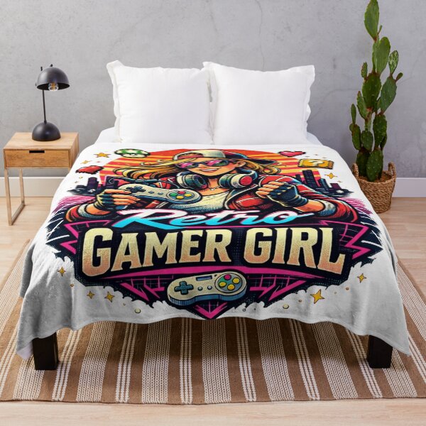 Item preview, Retro Arcade Style Gamer Girl Vintage Video Games designed and sold by JonelleTshirts.