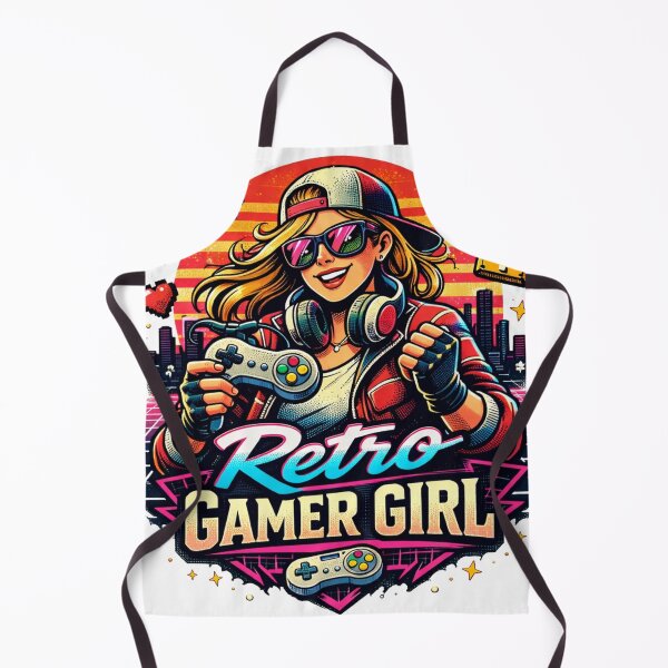 Item preview, Retro Arcade Style Gamer Girl Vintage Video Games designed and sold by JonelleTshirts.