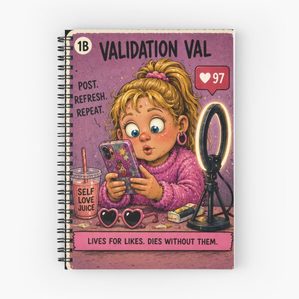 Item preview, Validation Val – Retro Social Media Addiction Humor Art designed and sold by 4TinyPaws.