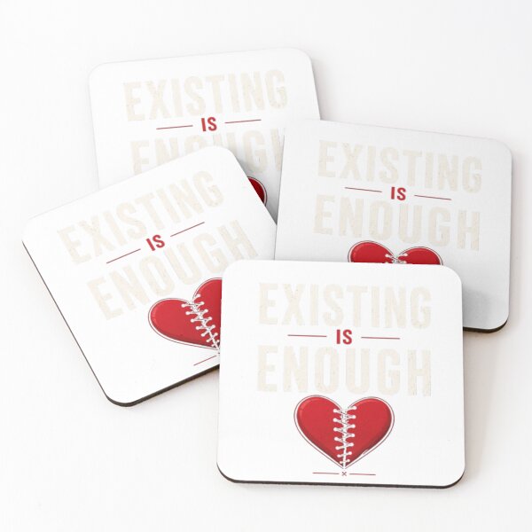 Item preview, Existing Is Enough: Minimalist Heart Typography designed and sold by Northern Glow Art.