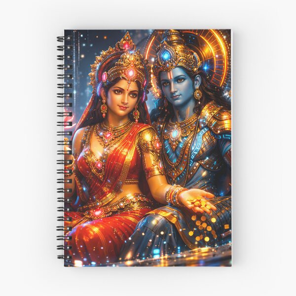 Item preview, Lakshmi & Vishnu Cosmic Ocean — Hindu God Art | Cyberpunk designed and sold by CosmicLotusArt.