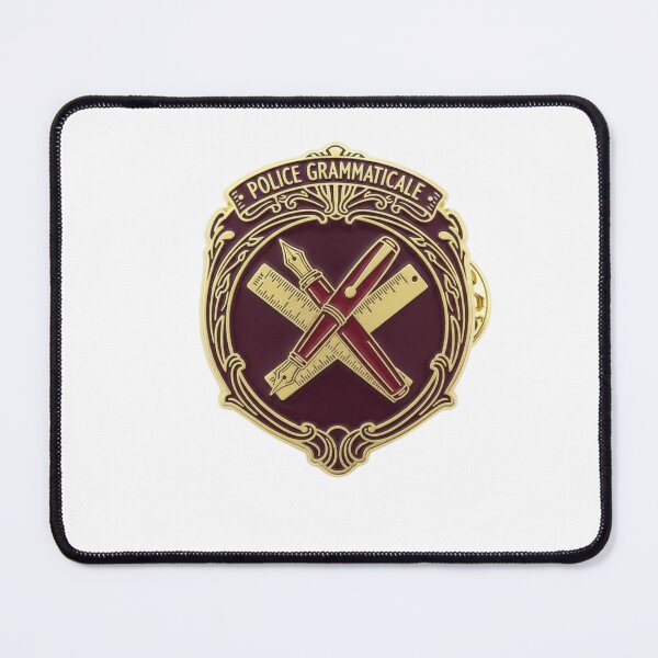 Item preview, French grammar police badge POLICE GRAMMATICALE funny Paris teacher gift designed and sold by language-des.