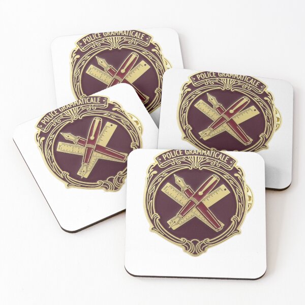 Item preview,  French grammar police badge POLICE GRAMMATICALE funny Paris teacher gift designed and sold by language-des.