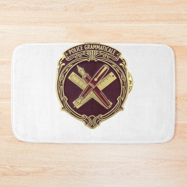 Item preview,  French grammar police badge POLICE GRAMMATICALE funny Paris teacher gift designed and sold by language-des.