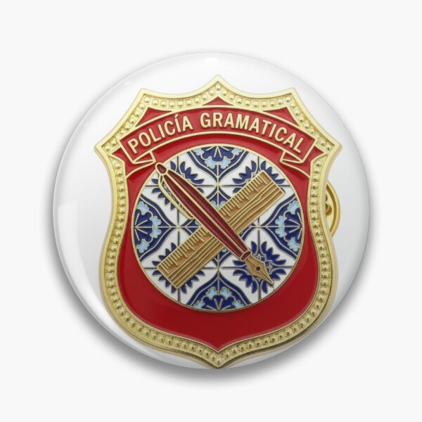 Item preview, Spanish grammar police badge GRAMMATICAL POLICE funny teacher gift designed and sold by language-des.