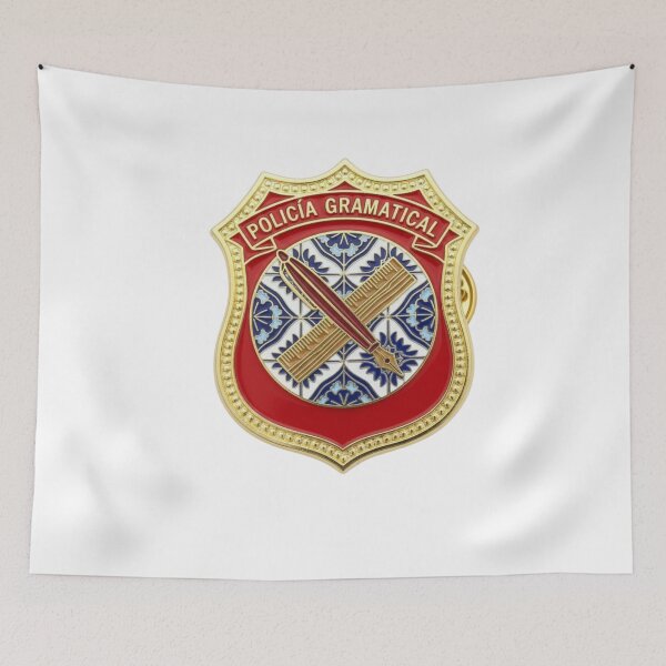 Item preview, Spanish grammar police badge GRAMMATICAL POLICE funny teacher gift designed and sold by language-des.