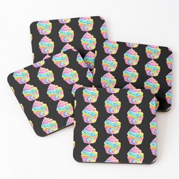 Item preview, Rainbow Tie Dye Cupcake Watercolor Art designed and sold by jgvisualarts.