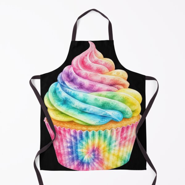 Item preview, Rainbow Tie Dye Cupcake Watercolor Art designed and sold by jgvisualarts.