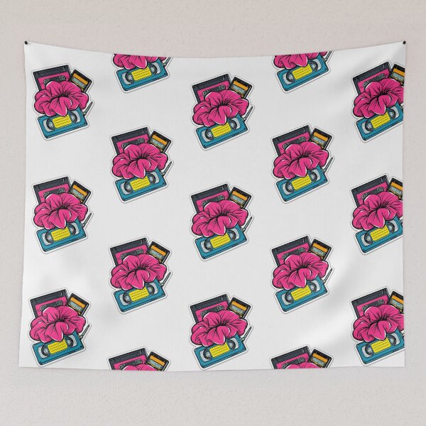 Item preview, 80s Nostalgia Collage Cassette VHS Retro Object Flat Art Design designed and sold by jojodebondy.