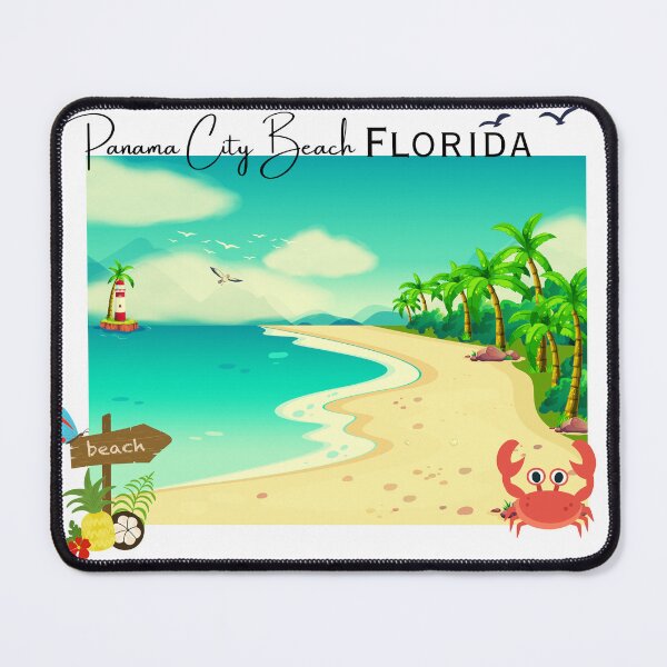 Item preview, Panama City Beach Florida — Tropical Beach Cartoon Art Print designed and sold by DonnaRaine.