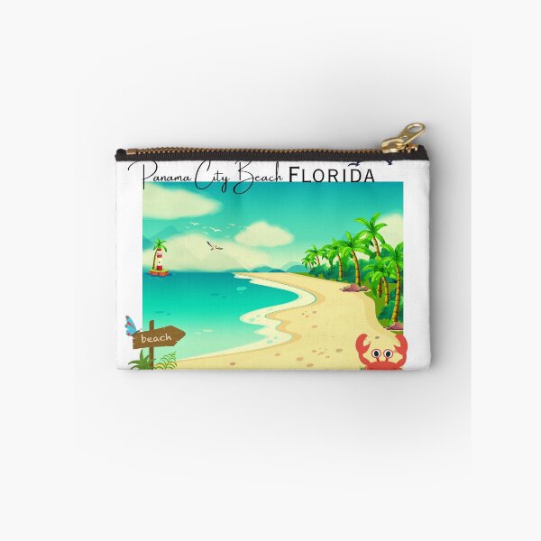 Item preview, Panama City Beach Florida — Tropical Beach Cartoon Art Print designed and sold by DonnaRaine.