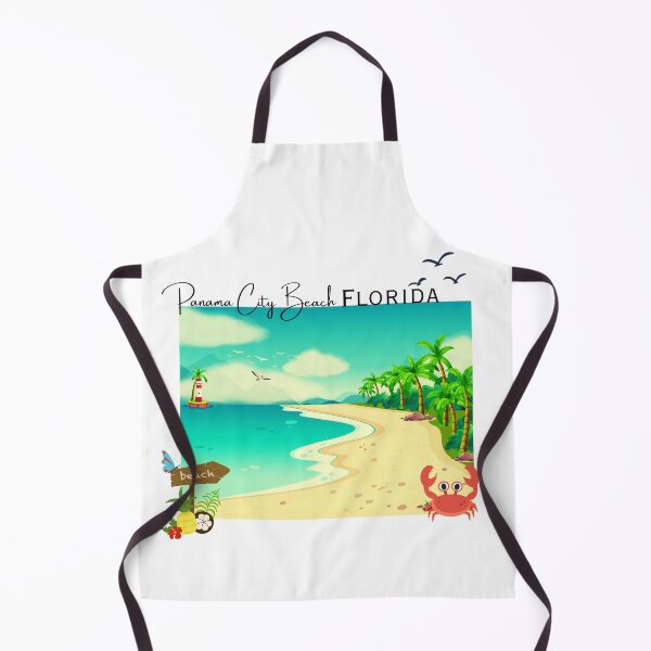 Item preview, Panama City Beach Florida — Tropical Beach Cartoon Art Print designed and sold by DonnaRaine.