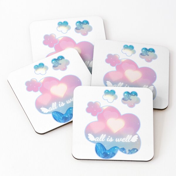 Item preview, All Is Well Pink Golden Hearts Affirmation designed and sold by Vaeliss.