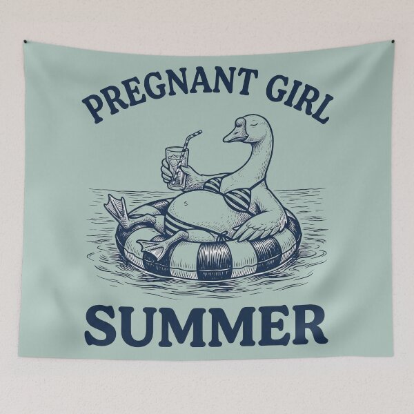 Item preview, Pregnant Girl Summer Duck Pool Float Humor designed and sold by bosamji.