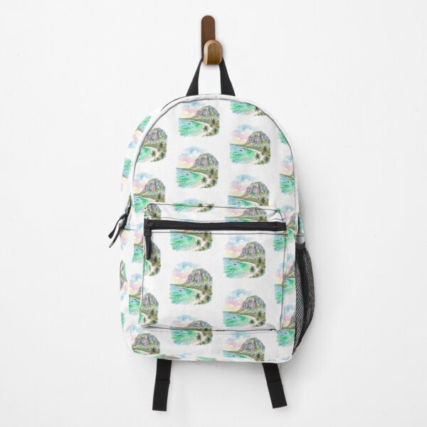 Item preview, Watercolor Le Morne Mountain Mauritius Beach designed and sold by DuckOddity.