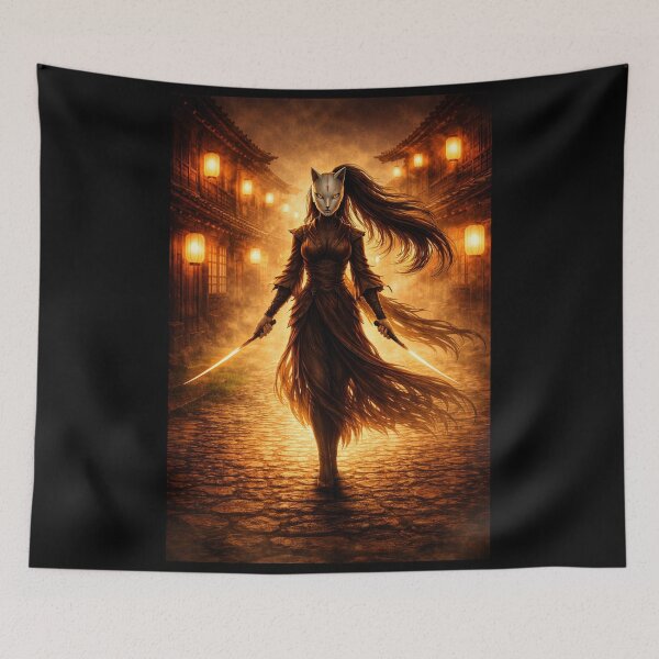 Item preview, Kitsune Fox Mask Warrior Japanese Street designed and sold by bellaever.