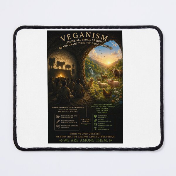 Item preview, “Veganism Beyond Plato’s Cave” designed and sold by RGUVegan.