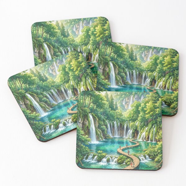 Item preview, Vintage Plitvice Lakes National Park Travel Poster designed and sold by SpiriTravels.