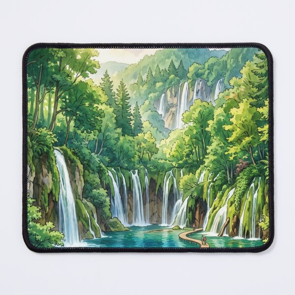 Item preview, Vintage Plitvice Lakes National Park Travel Poster designed and sold by SpiriTravels.