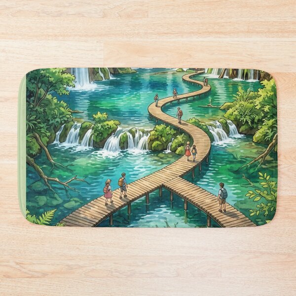 Item preview, Vintage Plitvice Lakes National Park Travel Poster designed and sold by SpiriTravels.