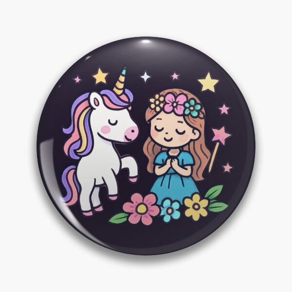 Item preview, Cute Kawaii Princess & Rainbow Unicorn: Magical Fantasy Friendship Sticker designed and sold by Yasmine Mohammed.