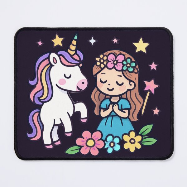 Item preview, Cute Kawaii Princess & Rainbow Unicorn: Magical Fantasy Friendship Sticker designed and sold by Yasmine Mohammed.
