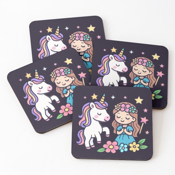Item preview, Cute Kawaii Princess & Rainbow Unicorn: Magical Fantasy Friendship Sticker designed and sold by Yasmine Mohammed.