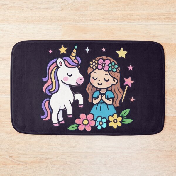 Item preview, Cute Kawaii Princess & Rainbow Unicorn: Magical Fantasy Friendship Sticker designed and sold by Yasmine Mohammed.