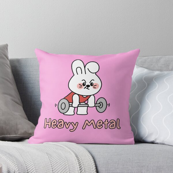 Item preview, Heavy Metal Bunny Weightlifting Gym Pun designed and sold by Aetherix Studio.