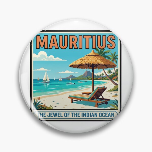 Item preview, Vintage Mauritius Beach Travel Poster Art designed and sold by DuckOddity.