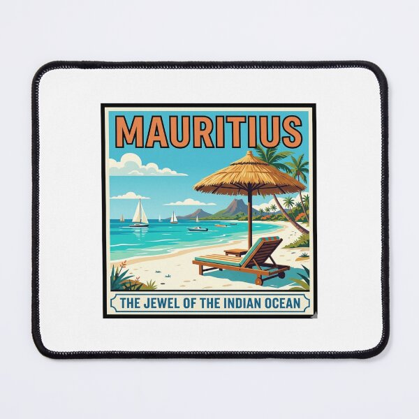 Item preview, Vintage Mauritius Beach Travel Poster Art designed and sold by DuckOddity.