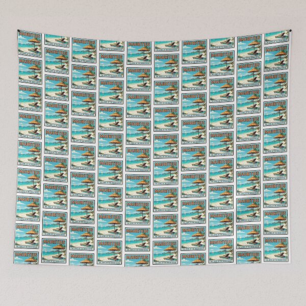 Item preview, Vintage Mauritius Beach Travel Poster Art designed and sold by DuckOddity.