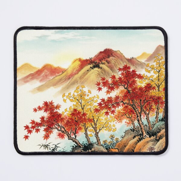 Item preview, Autumn Mountains in Red designed and sold by Enchanting East.