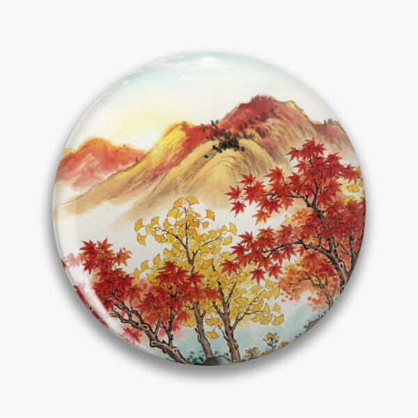 Item preview, Autumn Mountains in Red designed and sold by Enchanting East.