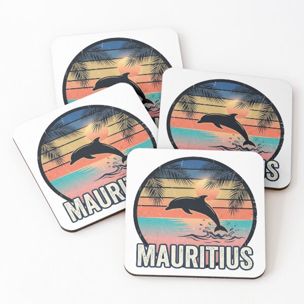 Item preview, Retro 80s Sunset Mauritius Dolphin Beach designed and sold by DuckOddity.