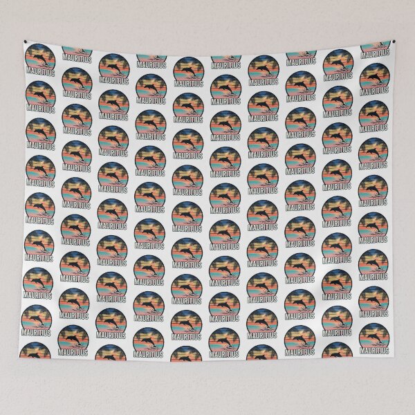 Item preview, Retro 80s Sunset Mauritius Dolphin Beach designed and sold by DuckOddity.