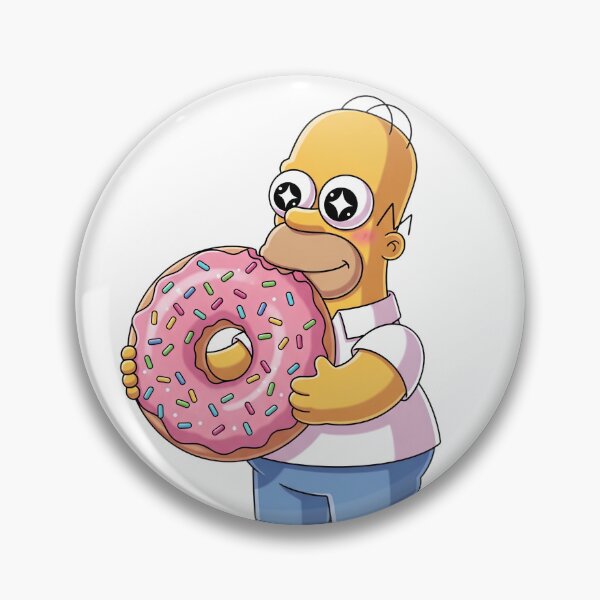 Item preview, Cute Homer Simpson with Giant Pink Donut Anime Eyes designed and sold by DohLab.