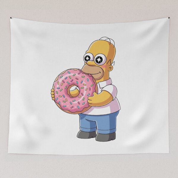 Item preview, Cute Homer Simpson with Giant Pink Donut Anime Eyes designed and sold by DohLab.