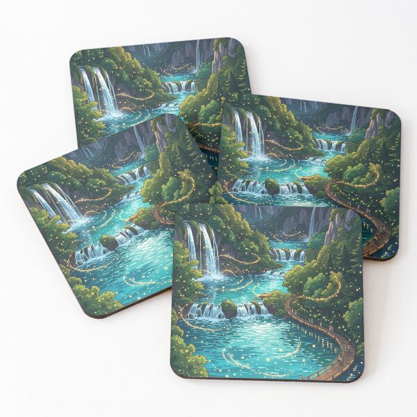 Item preview, Magical Firefly Night Over Plitvice Lakes designed and sold by SpiriTravels.