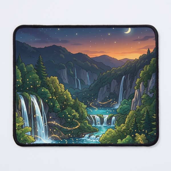 Item preview, Magical Firefly Night Over Plitvice Lakes designed and sold by SpiriTravels.