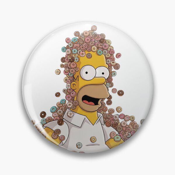 Item preview, Homer Simpson Covered in Mini Donuts Cartoon designed and sold by DohLab.