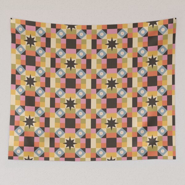 Item preview, Fall Geometric Star and Flower Pattern designed and sold by YesButNo Design.